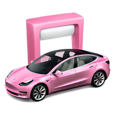 Pink Tesla model 3 monitor sticker