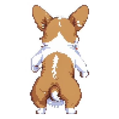 corgi showing his booty and farting sticker