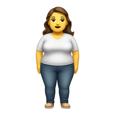 Brunette caucasian fat woman, full body sticker