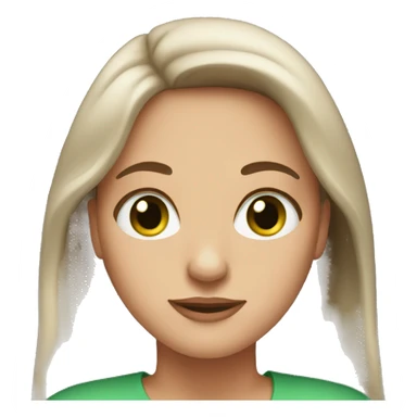 50 year old woman with long brown hair, green eyes sticker