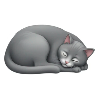 Grey cat sleeping sticker