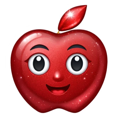 red glitter link sticker