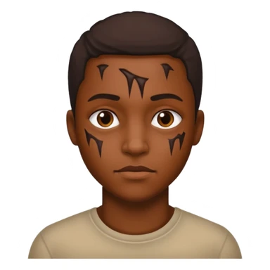 Faça um personagem negro com cicatrizes no rosto sticker