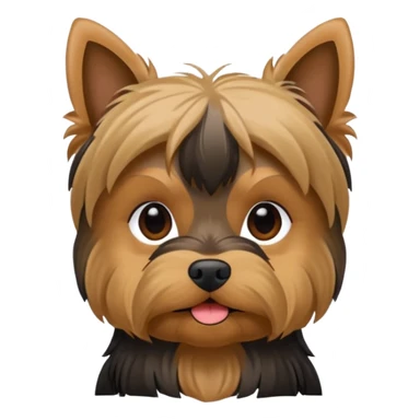 Yorkshire terrier na privada sentado fazer poop sticker