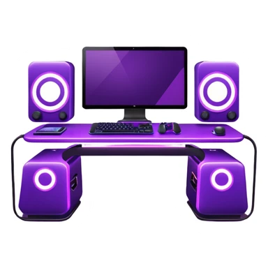 purple gaming setup sticker