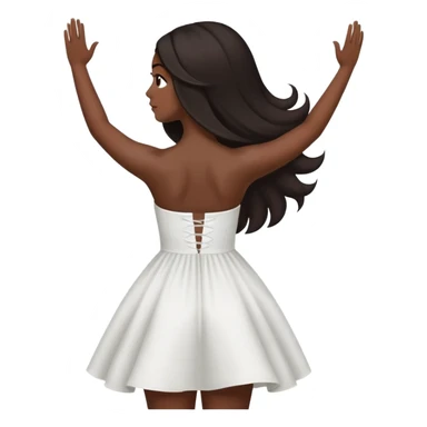 Latina girl back looking away dress strapless arms up sticker