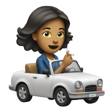 Girl driving smoking sticker