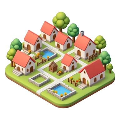 3d-isometric-village sticker