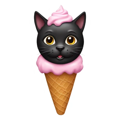 Black cat ice cream sticker