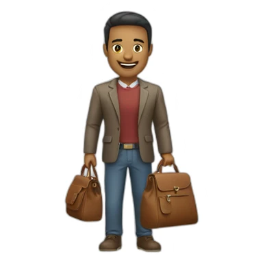 a person entrepreneur with his bag sticker