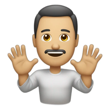 Hombre saludando con la mano hacia arriba sticker