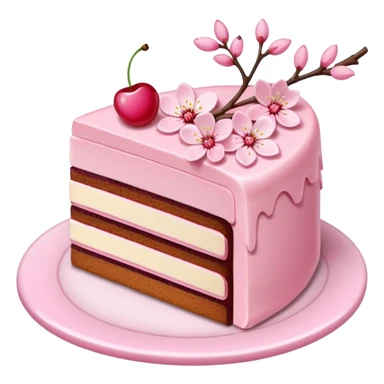 sakura cake slice sticker