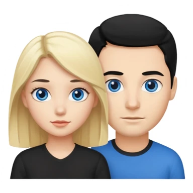 Bad blonde  Girl blue eyes and 
horny man black Hair sticker