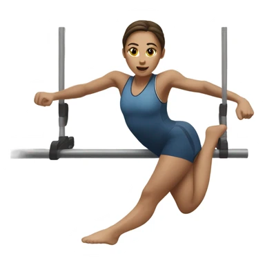Gimnasta en una paralela sticker