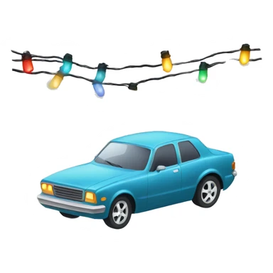 Car with Christmas lights  sticker