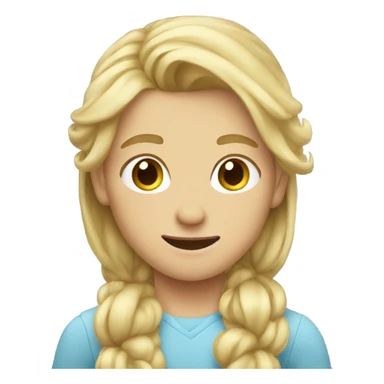 blonde boy with long hair with ponytail sticker