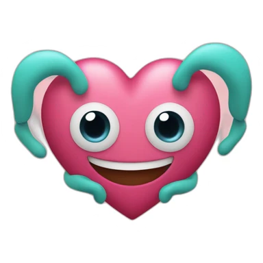 Heart with a sweet face with arms and legs coming out of it sticker