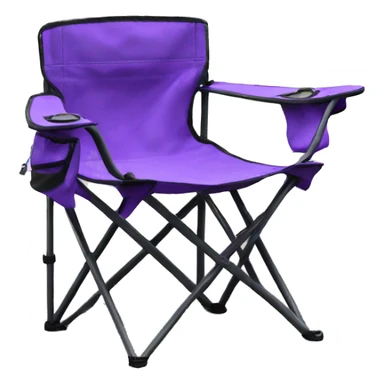 Realistic purple camping folding chair isolated.  sticker