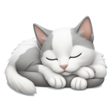 Grey and white kitten sleeping sticker