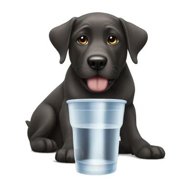 a dog drink water sticker
