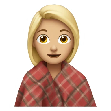 blonde woman in blanket sticker