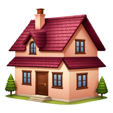 A dacha with a burgundy tiled roof sticker