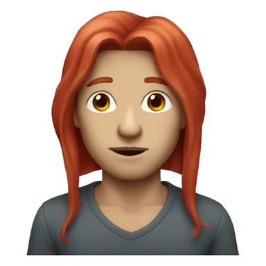 HUMAN WITH ELEPHANT Nose and red Long hair sticker