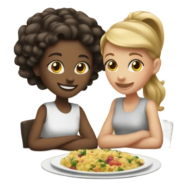 smiling girls at the table sticker