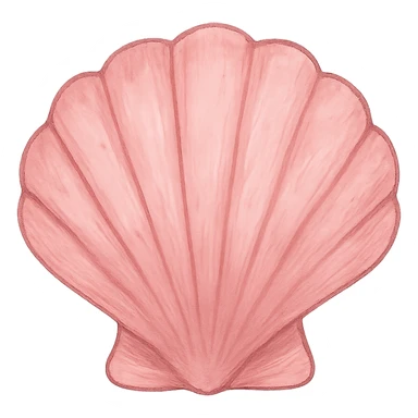 pink seashell, digital illustration sticker