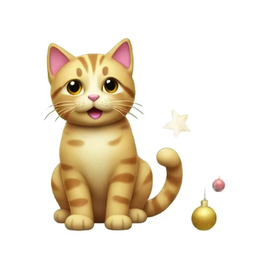 toy cat on a Christmas tree sticker