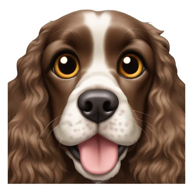 Cocker spaniel negro con ojos marrones orejas bien lanudas y la punta de la lengua afuerita sticker