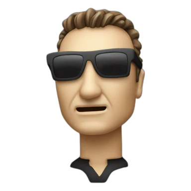Bono vox 3d apple style sticker