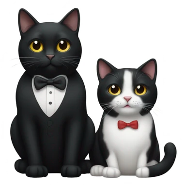 black cat and tuxedo cat  sticker