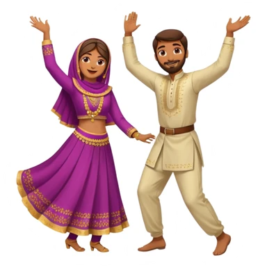 Brown pakistani dancing man and woman sticker