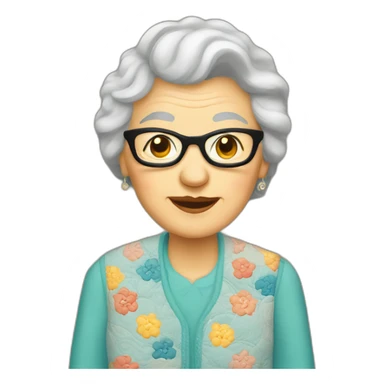 quilting grandma sticker