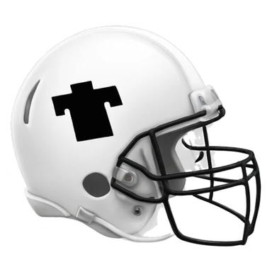 white football helmet with black dollar sign on the side sticker