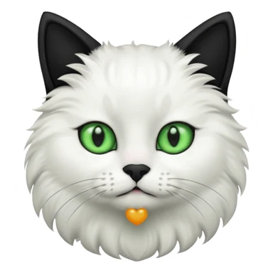 gatito blanco con orejas negras  sticker