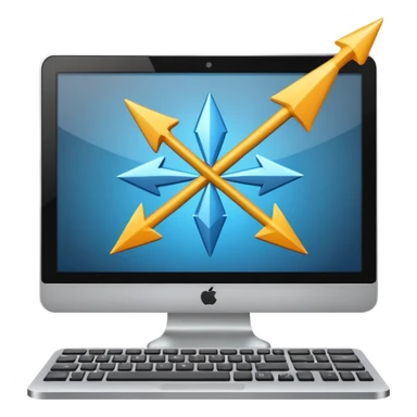 computer with arrows coming to it sticker