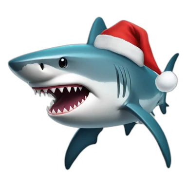 A shark disguised as Santa Claus  sticker