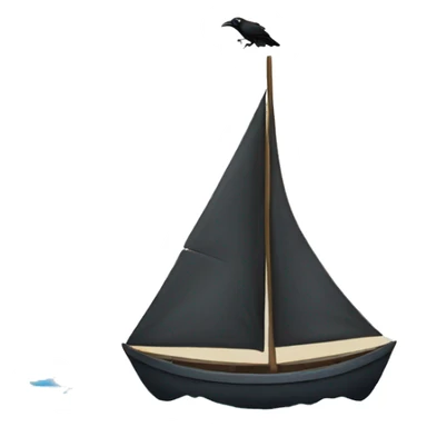crow in a sailboat sticker