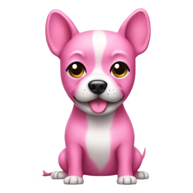 Pink dog wearing a bathing suit sticker