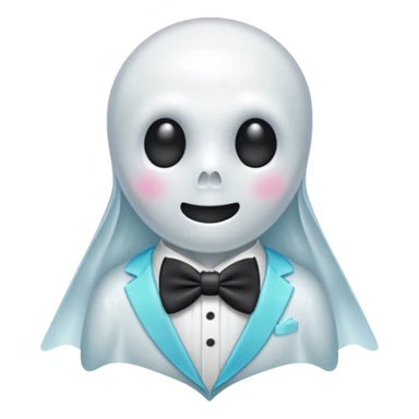 A ghost with a bowtie sticker