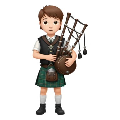 Scotch boy playing bag pipe full body sticker