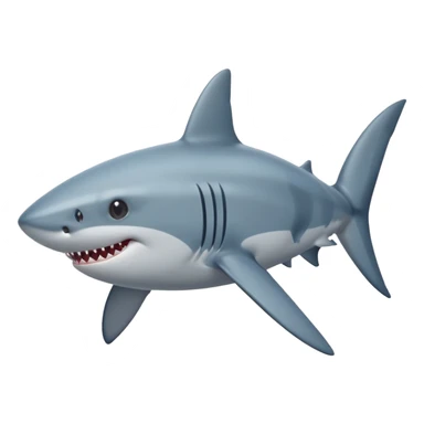 side view of shark body with a cat face sticker