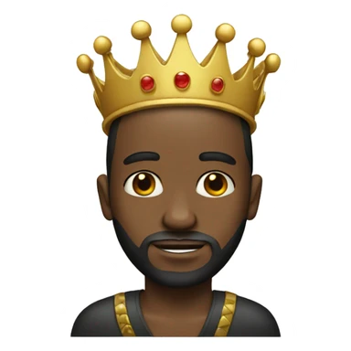 Black guy bald with a beard and a crown on his head sticker