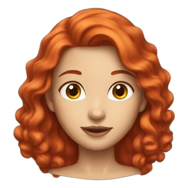 pretty woman with red hair sticker