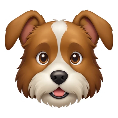 Scruffy brown dog with ears up  sticker