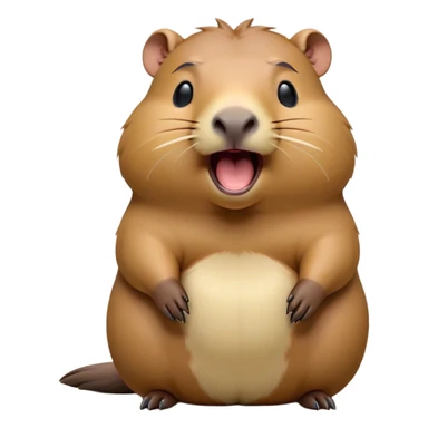 Cinematic Cute Yawning Capybara Portrait Emoji, Head tilted slightly with a dramatic, wide-open yawn, showcasing a plush, rotund body with a gently relaxed capybara face, including a short snout and subtly drooping ears, with drowsy, half-closed eyes rendered in exquisite detail; high shine, relaxed yet expressive, styled with a dash of playful natural charm, soft glowing outline, capturing the essence of a sleepy yet affectionate capybara that appears ready to stretch out for a peaceful nap! sticker