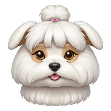 maltese dog wearing a bun  sticker