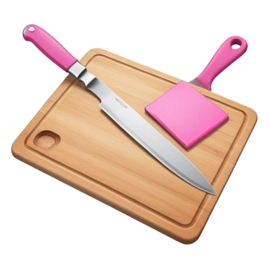 a cutting board with pink knife in pocket sticker